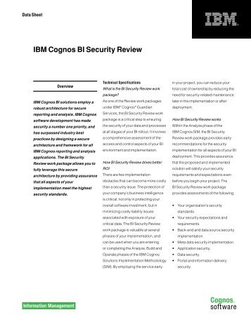 IBM Cognos BI Security Review