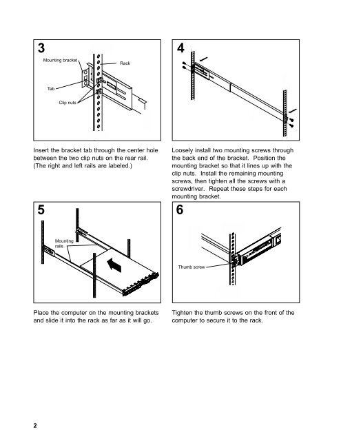 Rack mounting instructions