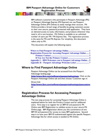 Where to Find Passport Advantage Online Registration Process for ...