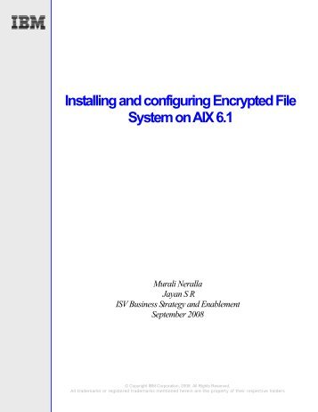 Installing and Configuring encrypted file system on AIX 6.1