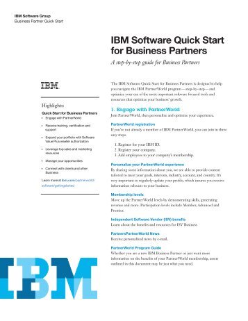 IBM Software Quick Start for Business Partners