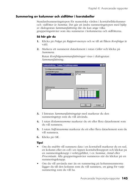 Avancerade Impromptu-rapporter