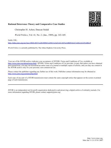 Rational Deterrence Theory and Comparative Case Studies ...