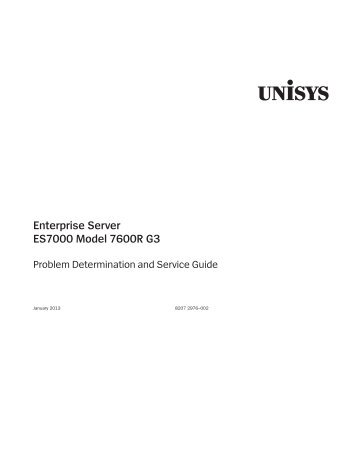 ES7000 Model 7600R G3 Problem Determination and Service Guide