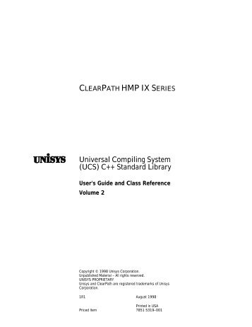 UCS C++ Standard Library User's Guide and Class Reference ...