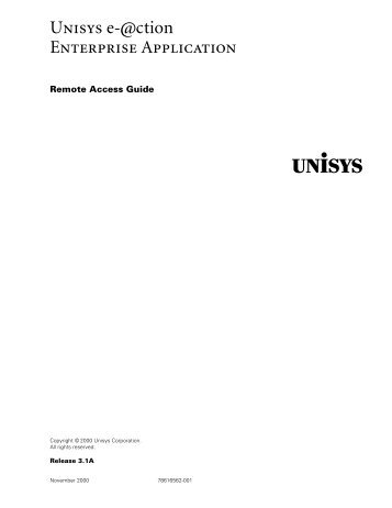 Remote Access Guide - Public Support Login - Unisys