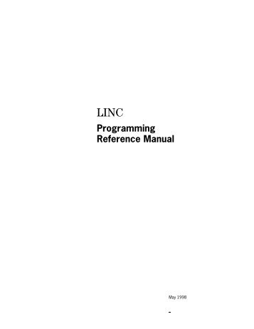 LINC Programming Reference Manual - Public Support Login - Unisys