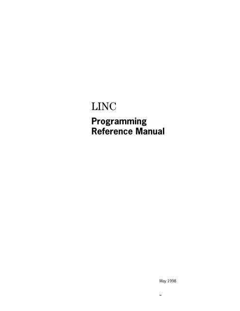 LINC Programming Reference Manual - Public Support Login - Unisys