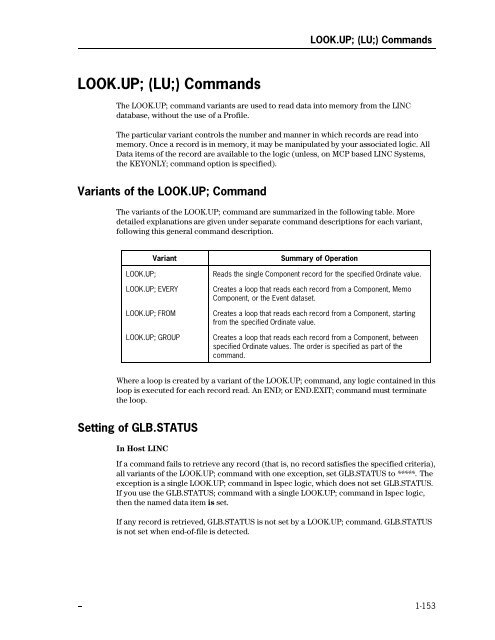 LINC Programming Reference Manual - Public Support Login - Unisys