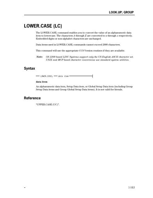 LINC Programming Reference Manual - Public Support Login - Unisys