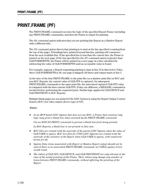 LINC Programming Reference Manual - Public Support Login - Unisys