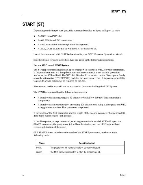 LINC Programming Reference Manual - Public Support Login - Unisys