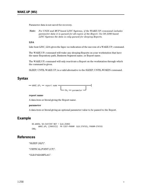 LINC Programming Reference Manual - Public Support Login - Unisys