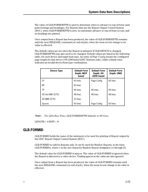 LINC Programming Reference Manual - Public Support Login - Unisys