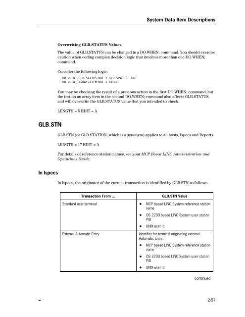 LINC Programming Reference Manual - Public Support Login - Unisys