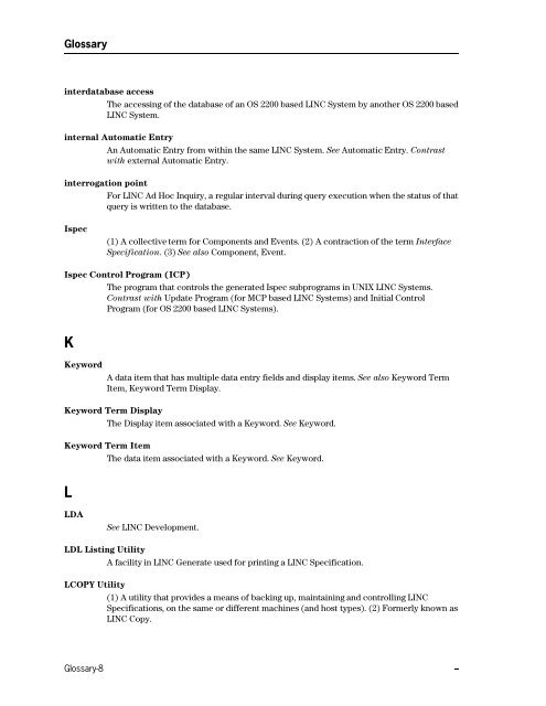 LINC Programming Reference Manual - Public Support Login - Unisys