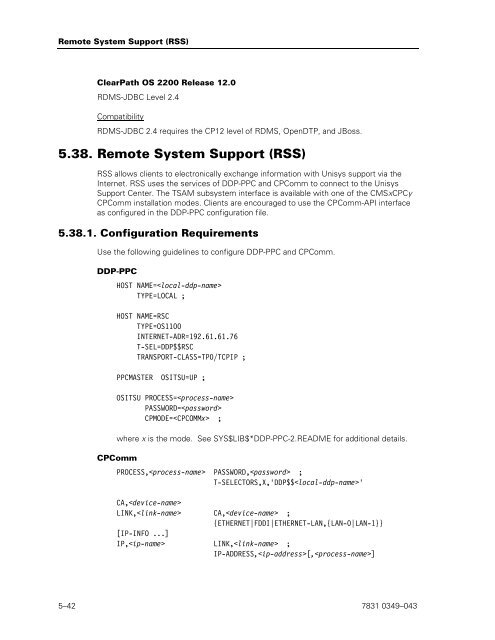 ClearPath OS 2200 Series Release 13.2 Software Planning and ...