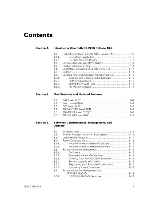 ClearPath OS 2200 Series Release 13.2 Software Planning and ...