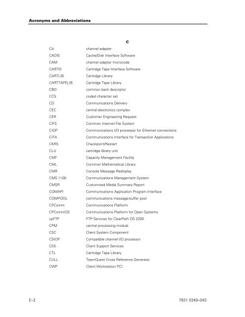 ClearPath OS 2200 Series Release 13.2 Software Planning and ...