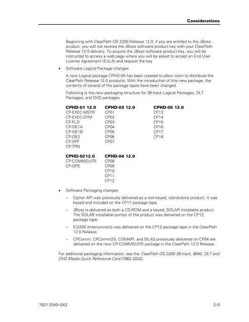 ClearPath OS 2200 Series Release 13.2 Software Planning and ...