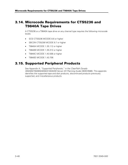 ClearPath OS 2200 Series Release 13.2 Software Planning and ...