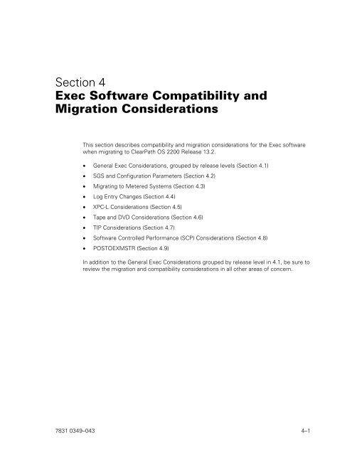 ClearPath OS 2200 Series Release 13.2 Software Planning and ...