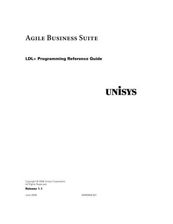 Agile Business Suite Release 1.1 LDL+ Programming Reference ...