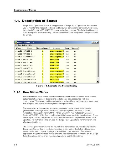 Operations Sentinel Status User Guide - Public Support Login - Unisys