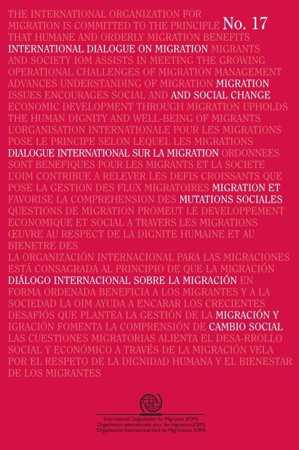 the International Organization for Migration. - IOM Publications ...