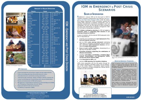 IOM in Emergency and Post Crisis Scenarios - IOM Publications ...