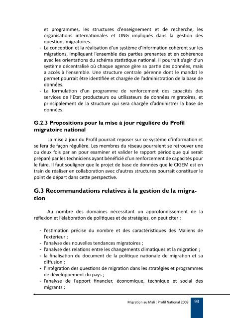 Migration au Mali : Profil National 2009 - IOM Publications