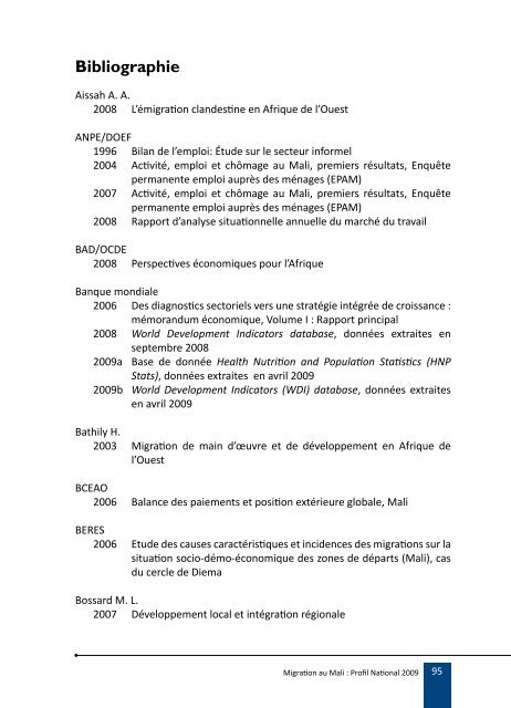 Migration au Mali : Profil National 2009 - IOM Publications
