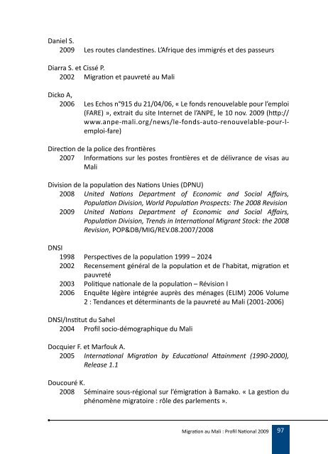 Migration au Mali : Profil National 2009 - IOM Publications