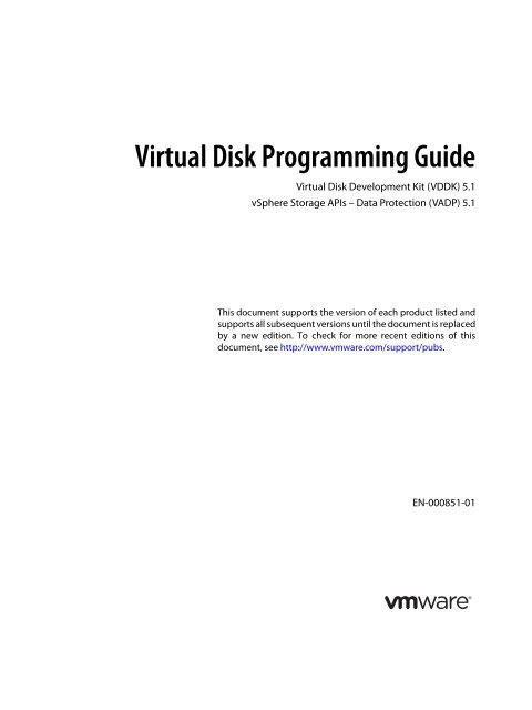 Virtual Disk API Programming Guide - Documentation - VMware