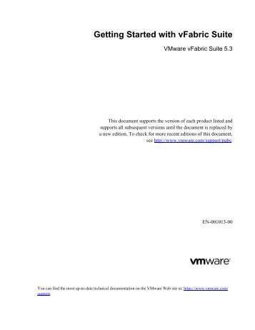 Getting Started with vFabric Suite - Documentation - VMware
