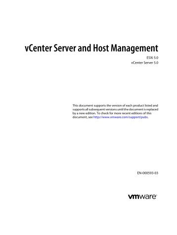 vCenter Server and Host Management - Documentation - VMware