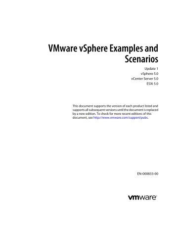 VMware vSphere Examples and Scenarios - Documentation - VMware