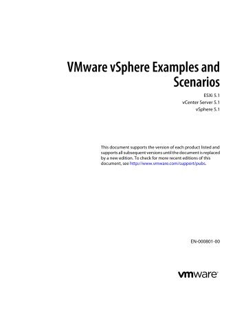 VMware vSphere Examples and Scenarios - ESXi 5.1