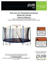 Pure Fun 14' Trampoline Enclosure Model No. 9114E Owner's Manual