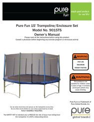 Pure Fun 15' Trampoline/Enclosure Set Model No. 9015TS Owner's ...