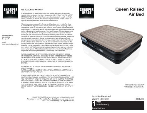 Queen Raised Air Bed - pure global brands, inc.