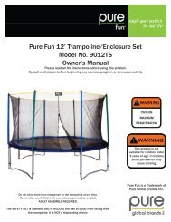 Pure Fun 12' Trampoline/Enclosure Set Model No. 9012TS Owner's ...