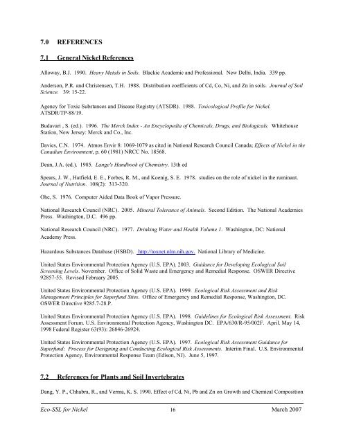 Nickel - The Risk Assessment Information System