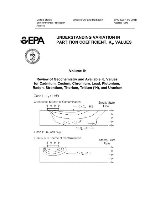 Understanding Variation in Partition Coefficient, Kd, Values Volume II