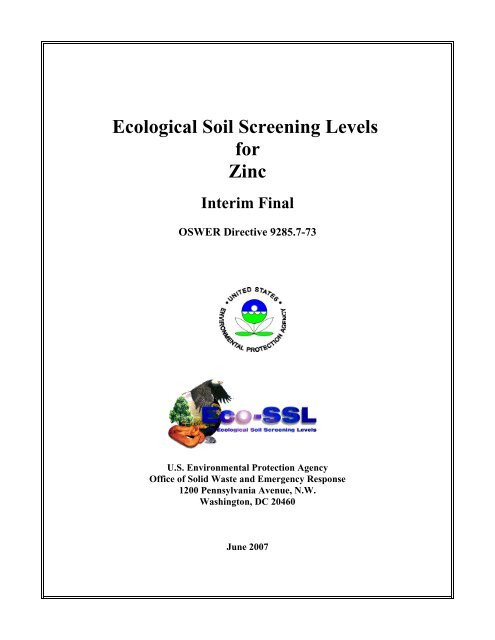 Zinc - The Risk Assessment Information System