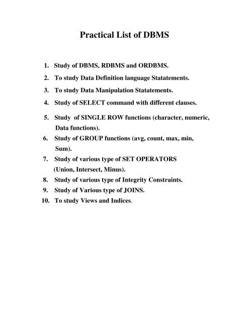functions of dbms