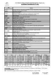 ACADEMIC CALENDAR (SE, TE, BE) - Raisoni