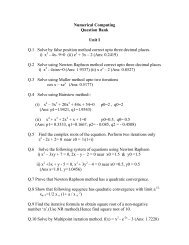 Numerical Computing Question Bank Unit I Q.1 Solve by ... - Raisoni