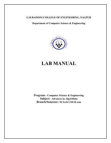 Manufacturing Technology Lab Manual