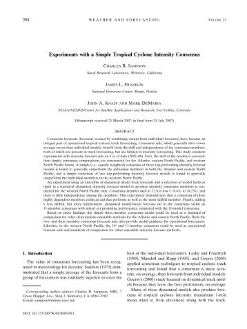 Experiments with a Simple Tropical Cyclone Intensity Consensus